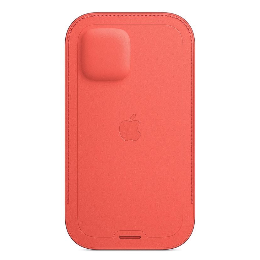 Чехол-конверт Apple Leather Sleeve with MagSafe для iPhone 12/12 Pro, кожа, розовый цитрус— фото №3