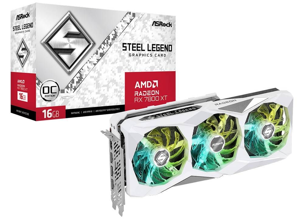 Видеокарта ASRock AMD Radeon RX 7800 XT Steel Legend OC 16Gb— фото №5