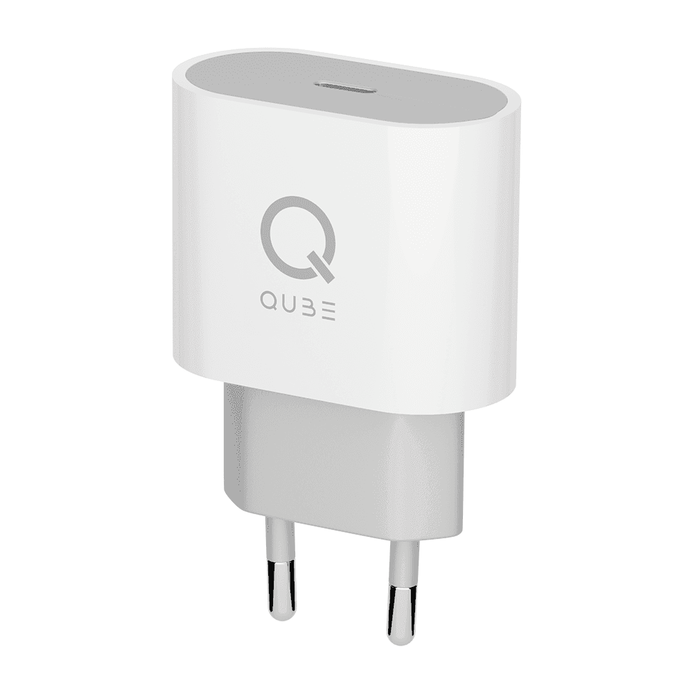 Зарядное устройство сетевое QUB USB Type-C, 20Вт, белый— фото №0
