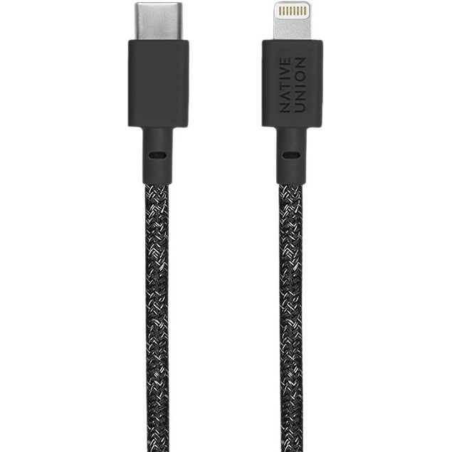 Кабель Native Union Belt Cable USB-C / Lightning, 1,2м, черный— фото №1