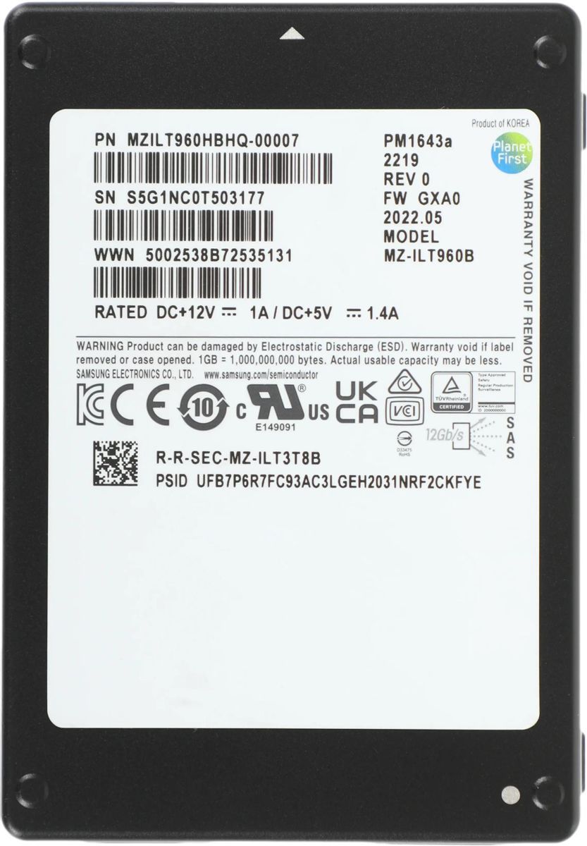 SSD Накопитель 960GB Samsung PM1643a SAS— фото №5