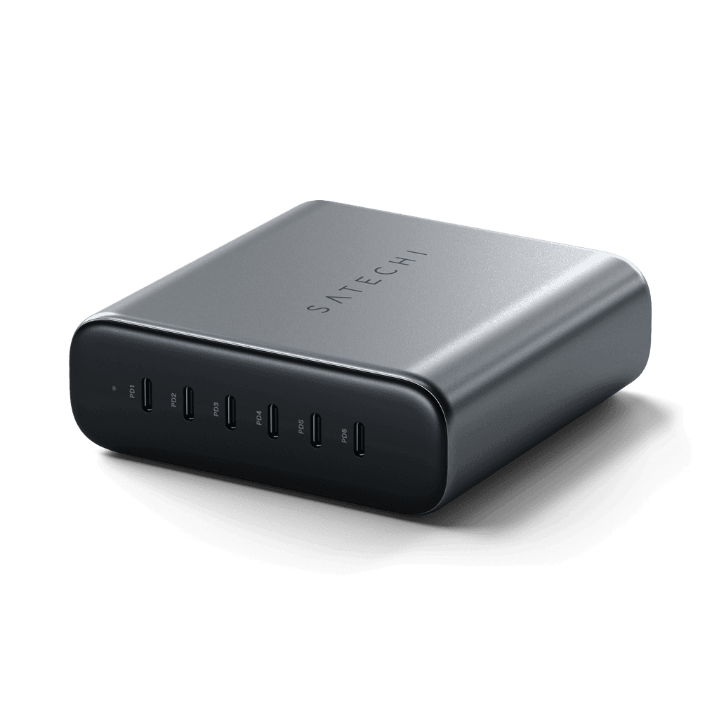 Зарядное устройство сетевое Satechi USB-C 6-port GaN charger, 200Вт, серый— фото №1