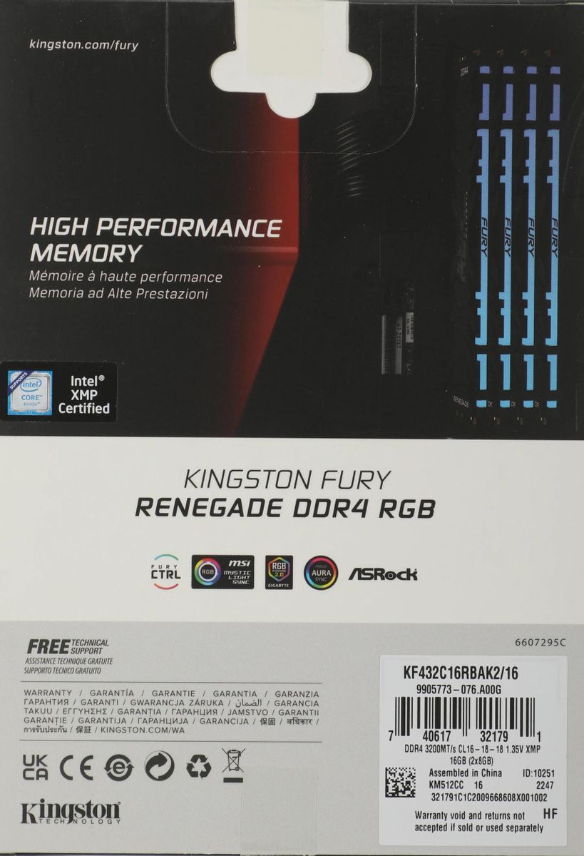Модуль памяти Kingston FURY Renegade RGB DDR4 16GB— фото №6