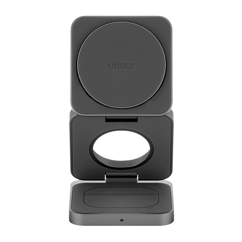 Зарядное устройство беспроводное uBear Balance 3 в 1, 15Вт, серый— фото №2