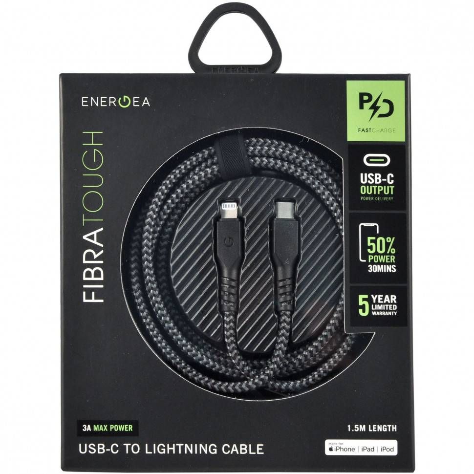 Кабель EnergEA USB-C / Lightning, 1,5м, черный— фото №2