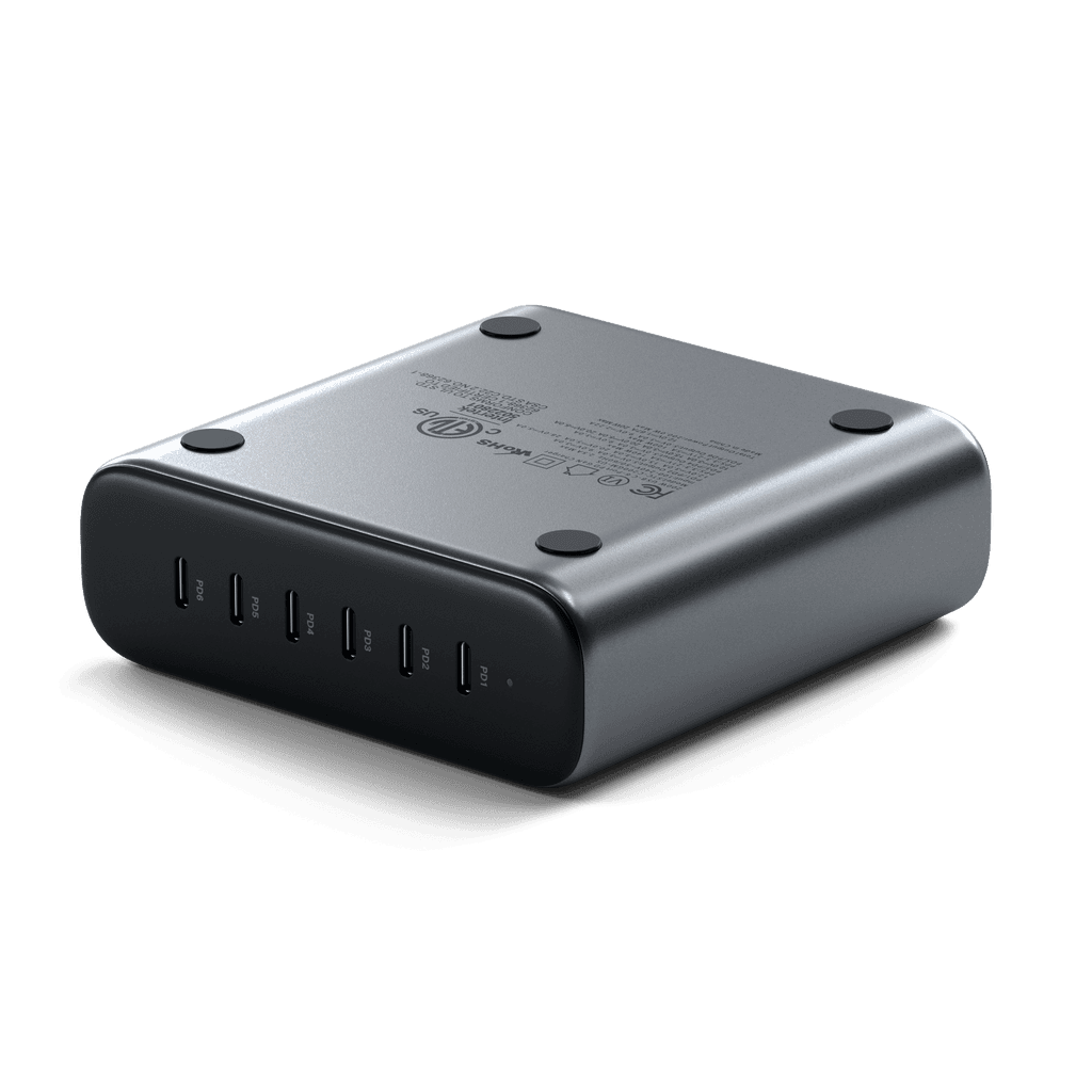 Зарядное устройство сетевое Satechi USB-C 6-port GaN charger, 200Вт, серый— фото №3