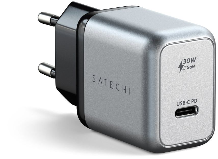 Сетевое зарядное устройство Satechi 30W USB-C GaN Wall Charger. Цвет: серый космос— фото №0