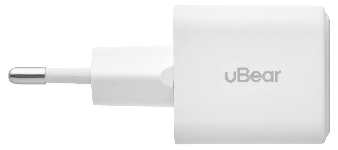 Зарядное устройство сетевое uBear Bridge GaN, 30Вт, белый— фото №2