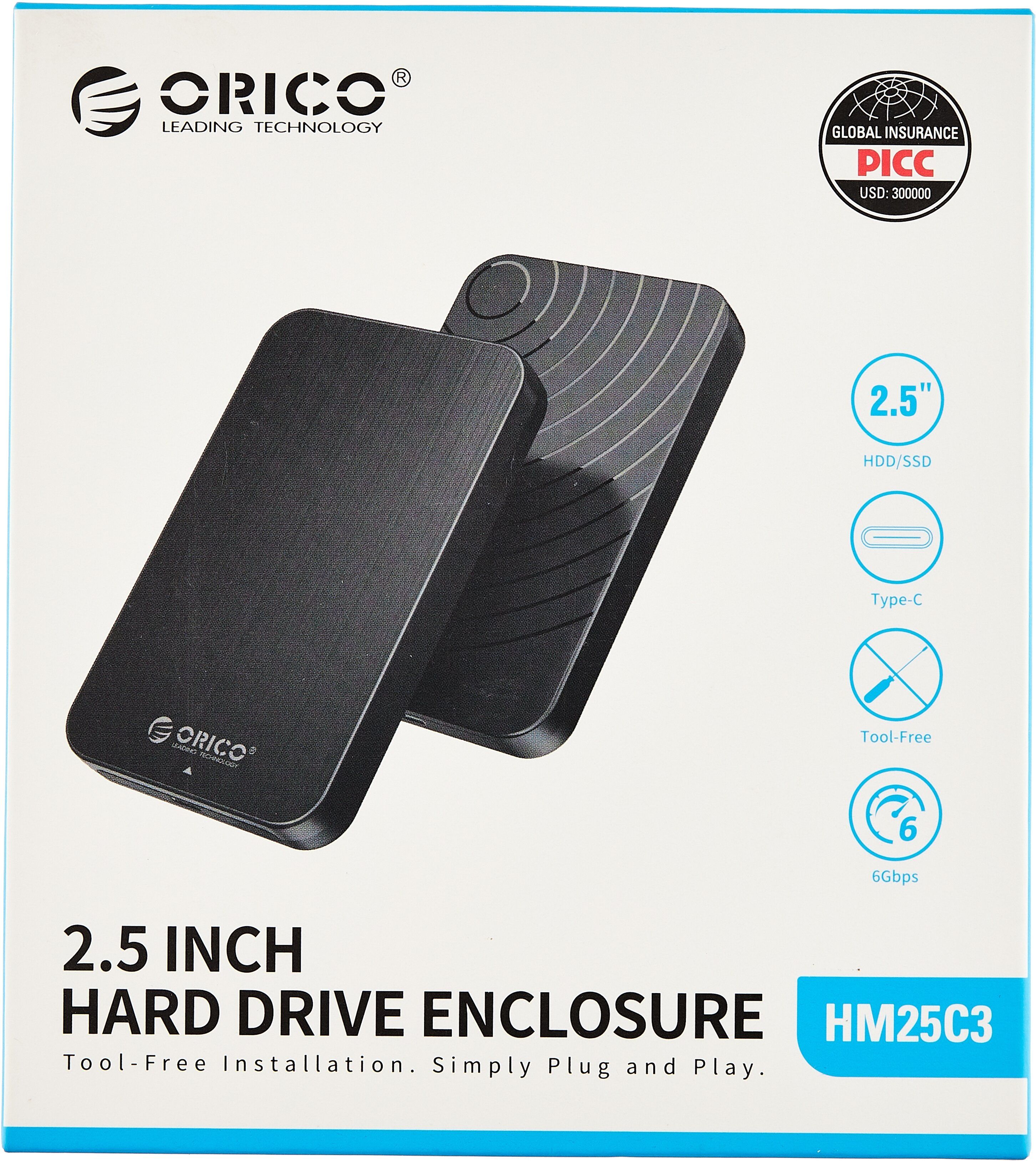 Бокс HDD Orico HM25C3, черный— фото №6
