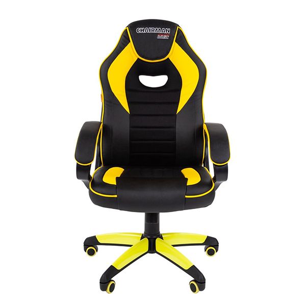 Кресло игровое Chairman Game 16, черный+желтый— фото №0
