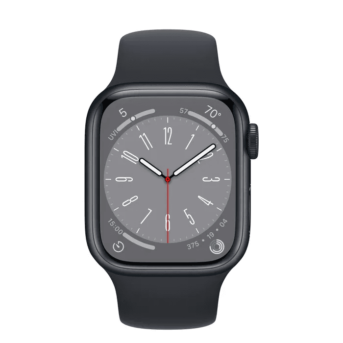 Apple Watch Series 8 GPS 45mm, спортивный ремешок цвета тёмная ночь, IP6X)— фото №1