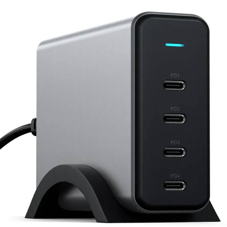 Зарядное устройство сетевое Satechi USB-C 4-Port PD GaN Charger, 165Вт, серый— фото №0