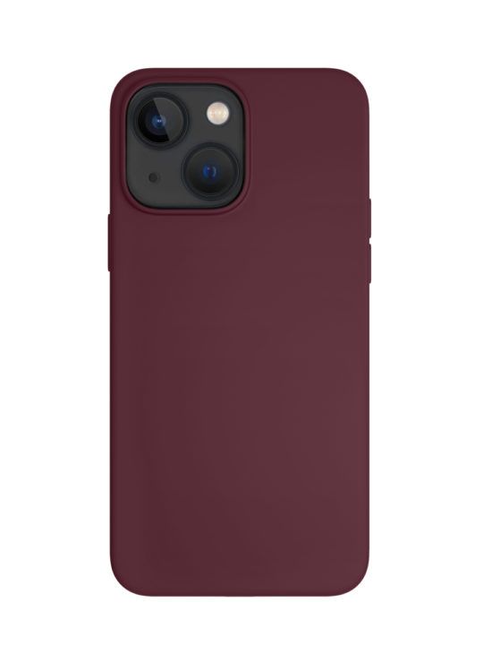 Чехол-накладка VLP Silicone case MagSafe для iPhone 14 Plus, силикон, марсала— фото №0