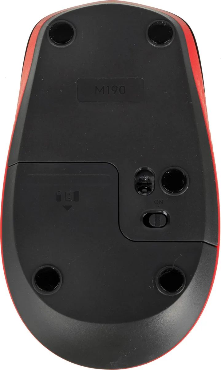 Мышь Logitech M190, беспроводная, черный+красный— фото №3