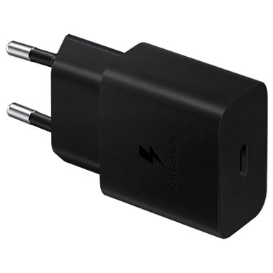 Зарядное устройство сетевое Samsung EP-T1510X, кабель USB Type-C, 15Вт, черный