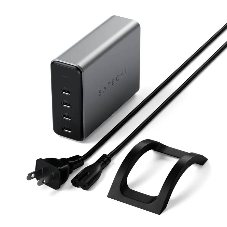 Зарядное устройство сетевое Satechi USB-C 4-Port PD GaN Charger, 165Вт, серый— фото №2