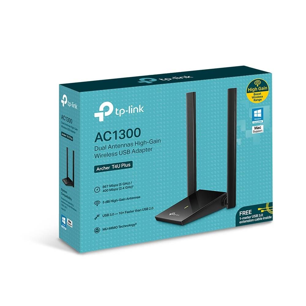 Адаптер Wi-Fi TP-LINK Archer T4U Plus, черный— фото №3