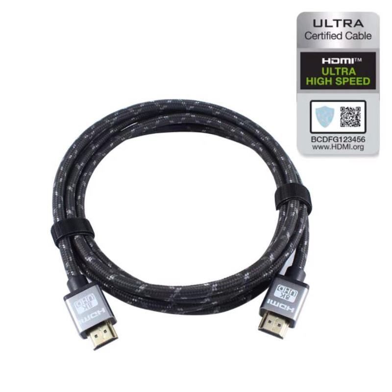 Кабель Mobiledata HDMI-HDMI V.2.1 8К, HDR в нейлоновой оплетке, 1 м HDMI / HDMI, 1м, серый— фото №3
