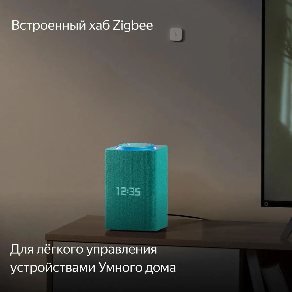 Умная колонка Яндекс Макс с Zigbee 65W, 65 Вт бирюзовый— фото №6