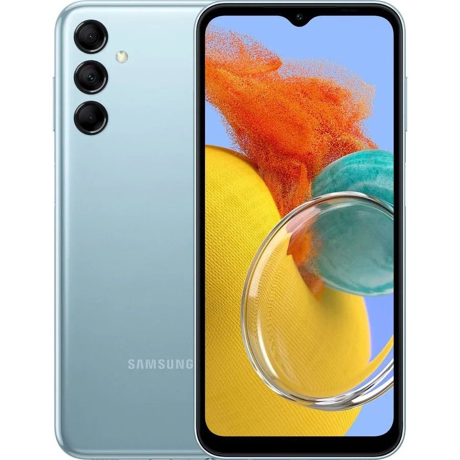 Смартфон Samsung Galaxy M14 128Gb, голубой (РСТ)— фото №0