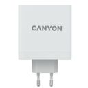 Зарядное устройство сетевое CANYON Wall charger 1 x USB-A, 2 x USB-C 140W, 140Вт, белый— фото №0