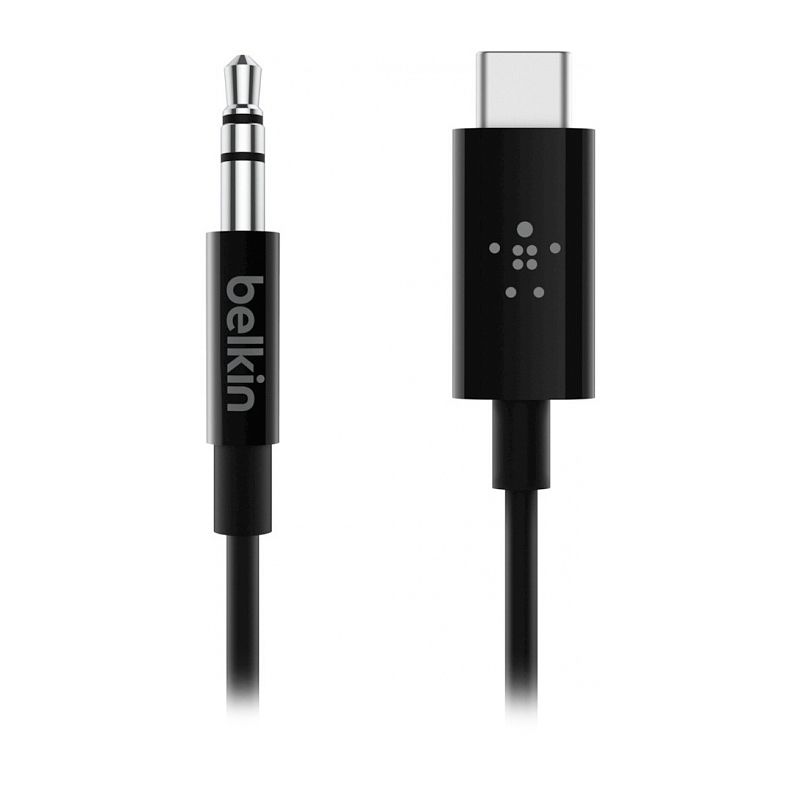 Кабель Belkin RockStar 3.5mm/USB-C 1.6m mini-jack 3.5 mm / USB-C, 1,6м, черный— фото №0