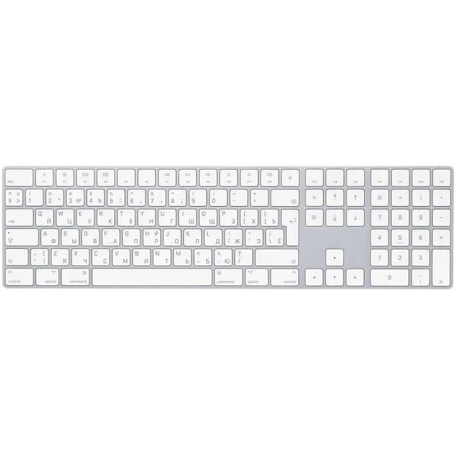 Клавиатура Apple Magic Keyboard с цифровой панелью, серебристый+белый— фото №0