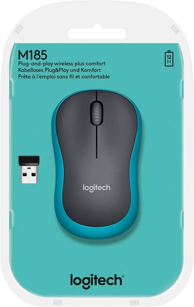 Мышь Logitech M185, беспроводная, синий— фото №3