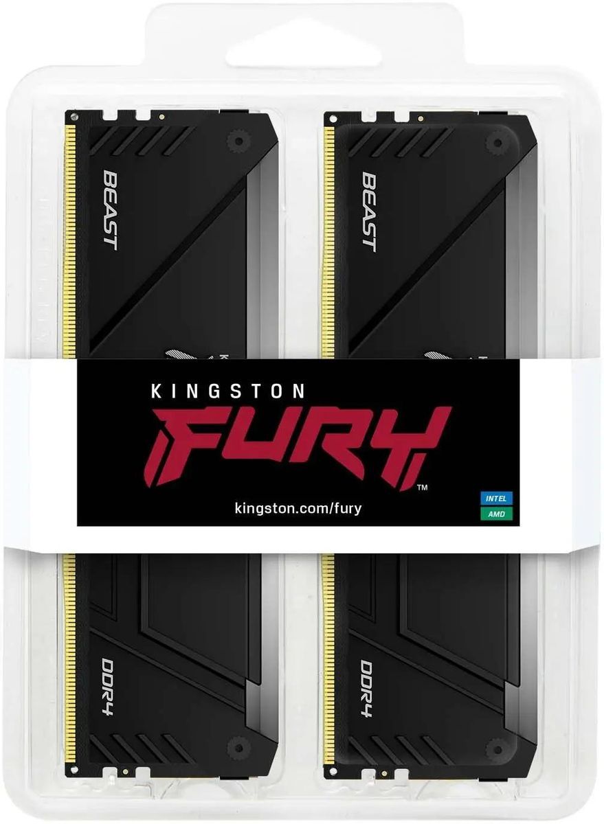 Модуль памяти Kingston FURY Beast Black RGB DDR4 32GB— фото №2