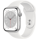 Apple Watch Series 8 GPS 41mm (корпус - серебристый, спортивный ремешок белого цвета, IP6X)— фото №0