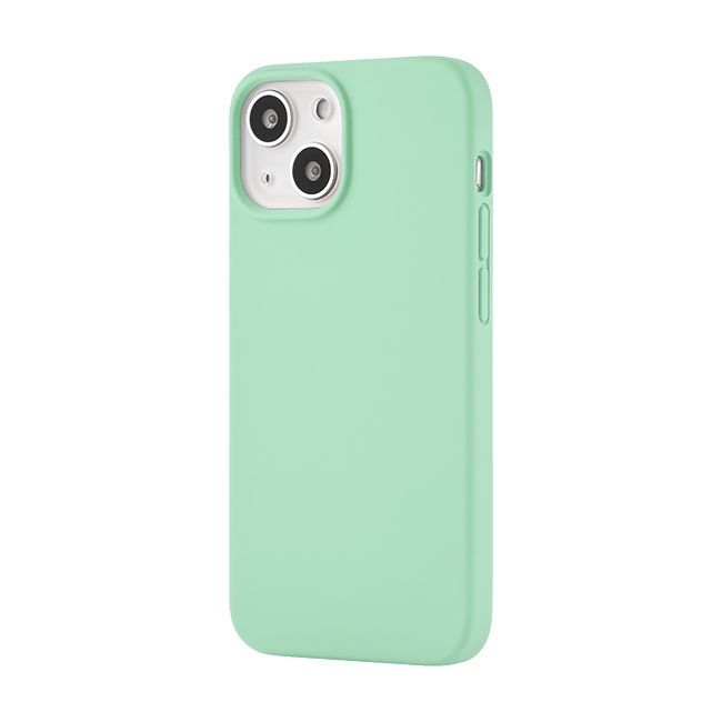 Чехол-накладка uBear Touch Mag Case для iPhone 13 mini, силикон, светло-зеленый— фото №1