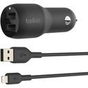 Зарядное устройство автомобильное Belkin Dual USB-A, 24Вт, черный