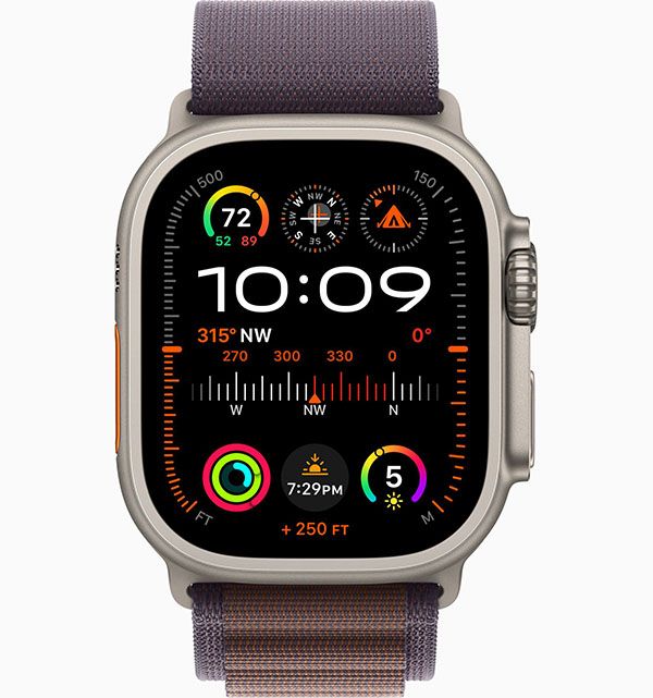 Apple Watch Ultra 2 GPS + Cellular 49mm (корпус - титан, индиго, IP6X)— фото №1