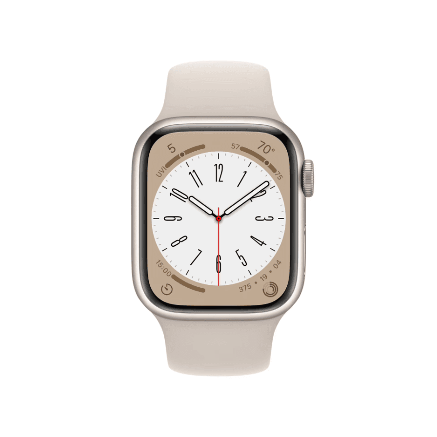 Apple Watch Series 8 GPS 45mm (корпус - сияющая звезда, спортивный ремешок цвета сияющая звезда, IP6X)— фото №1