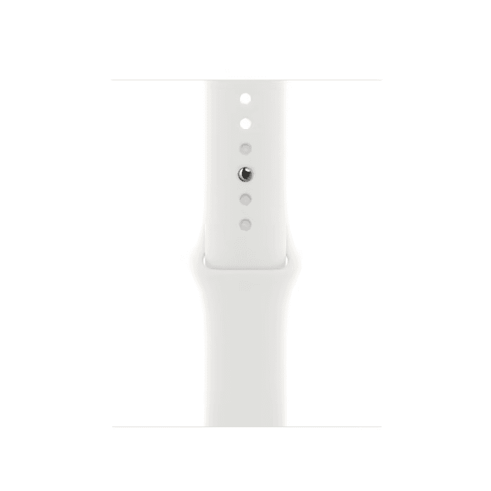 Apple Watch SE 2 GPS 44mm (корпус - серебристый, спортивный ремешок белого цвета)— фото №2