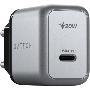 Зарядное устройство сетевое Satechi 20W USB-C PD Wall Charger, серый космос— фото №0