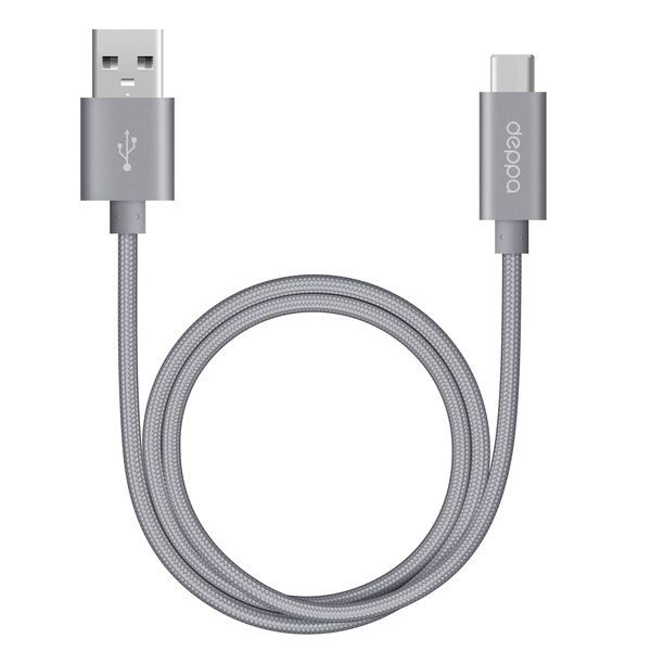 Кабель Deppa Alum USB A - USB Type-C USB / USB-C, 1,2м, серый