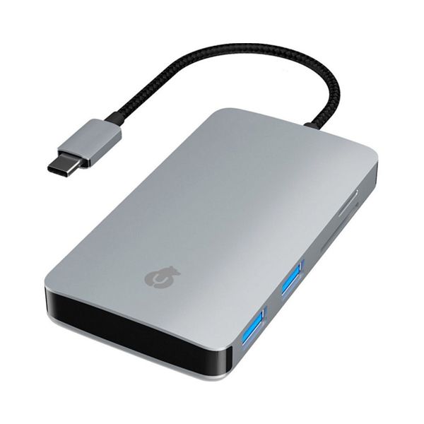 Адаптер мультипортовый uBear Link USB-C 7-in-1 Hub 7 в 1, серый— фото №0