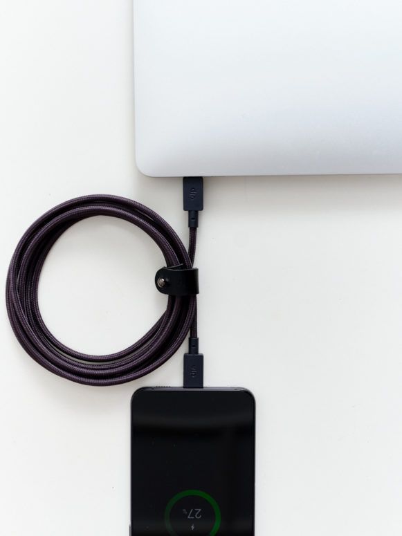 Кабель VLP Nylon Cable USB-C / USB-C, 3A, Вт  2м, черный— фото №3