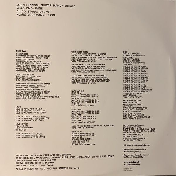 Виниловая пластинка John Lennon / Plastic Ono Band - John Lennon / Plastic Ono Band (deluxe) (2021)— фото №3