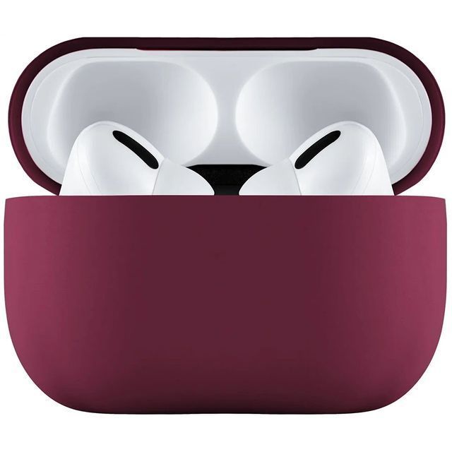 Чехол uBear Touch Pro Silicone Case бордовый, для AirPods Pro 2— фото №0