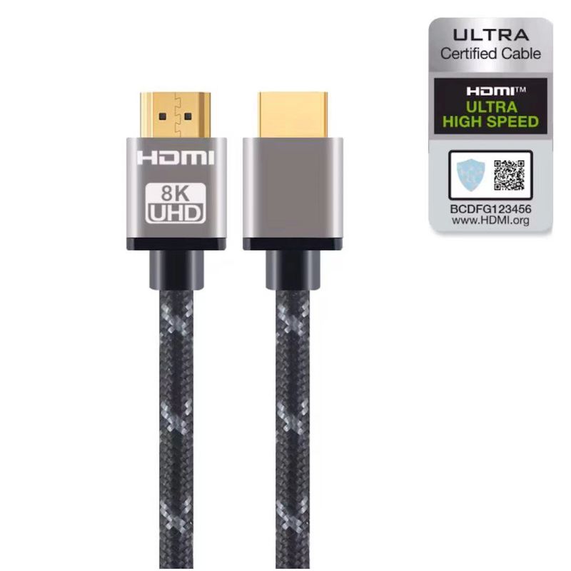 Кабель Mobiledata HDMI-HDMI V.2.1 8К, HDR в нейлоновой оплетке, 2 м HDMI / HDMI, 2м, серый— фото №0