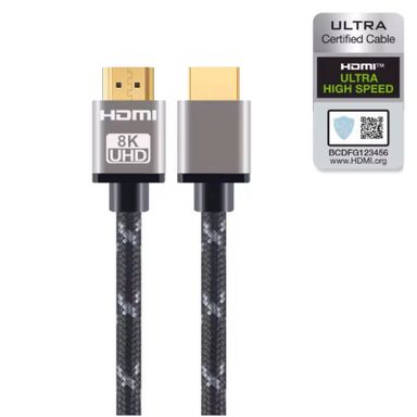 Кабель Mobiledata HDMI-HDMI V.2.1 8К, HDR в нейлоновой оплетке, 2 м HDMI / HDMI, 2м, серый