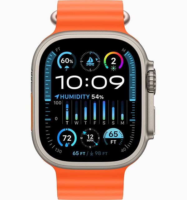 Apple Watch Ultra 2 GPS + Cellular 49mm (корпус - титан, оранжевый, IP6X)— фото №1