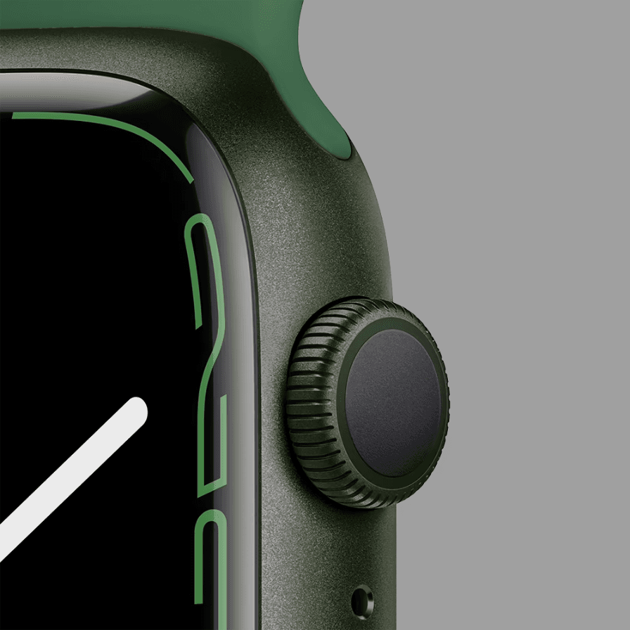 Apple Watch Series 7 GPS 45mm (корпус - зеленый, спортивный ремешок цвета зеленый клевер, IP67/WR50)— фото №2