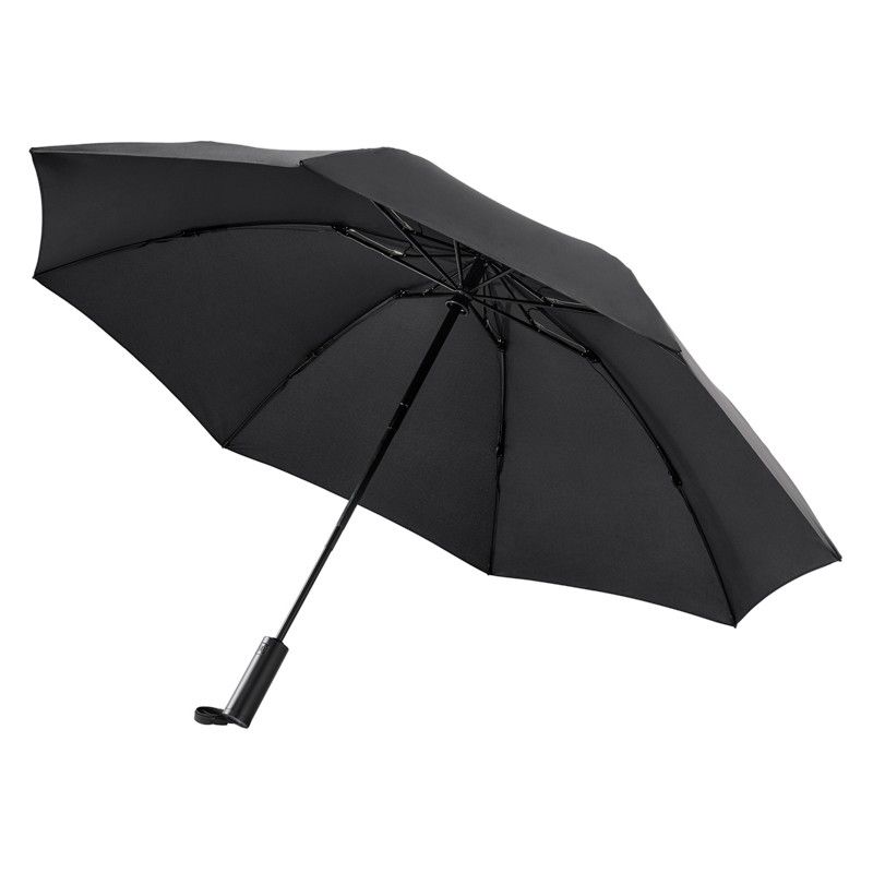 Зонт Ninetygo обратного складывания со светодиодной подсветкой, черный— фото №0