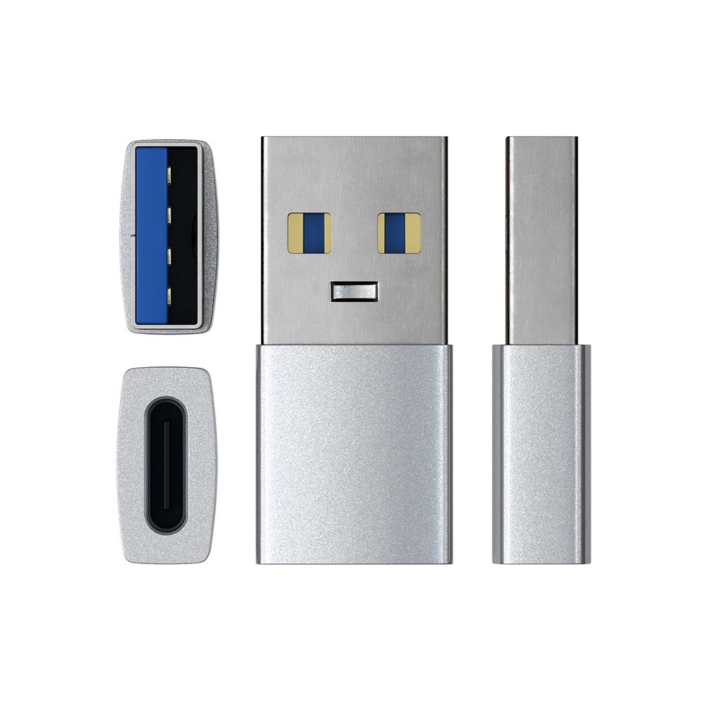 Адаптер Satechi USB Type-A to Type-C Adapter USB / USB-C, серебристый— фото №3