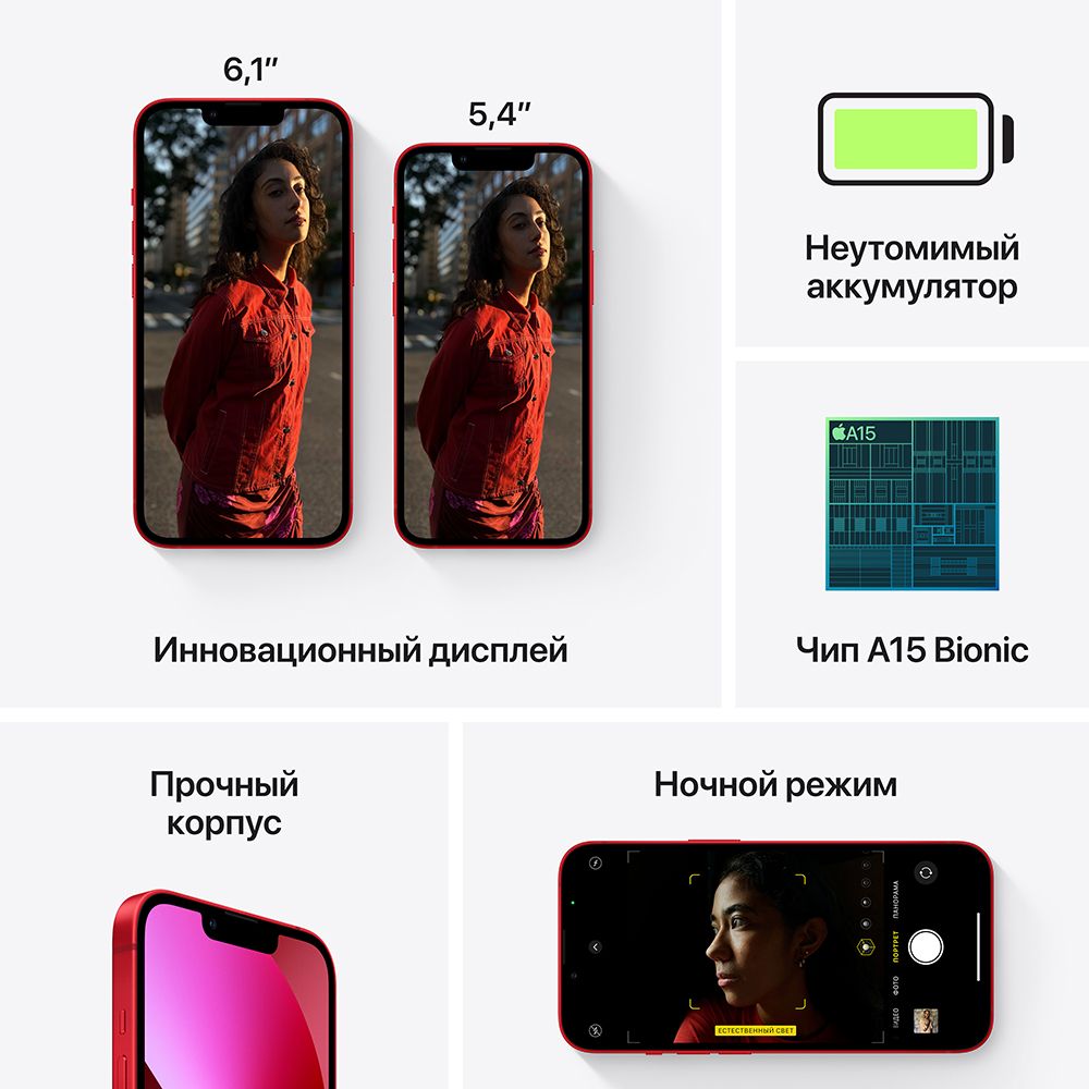 Apple iPhone 13 nano SIM+eSIM 256GB, (PRODUCT)RED— фото №4