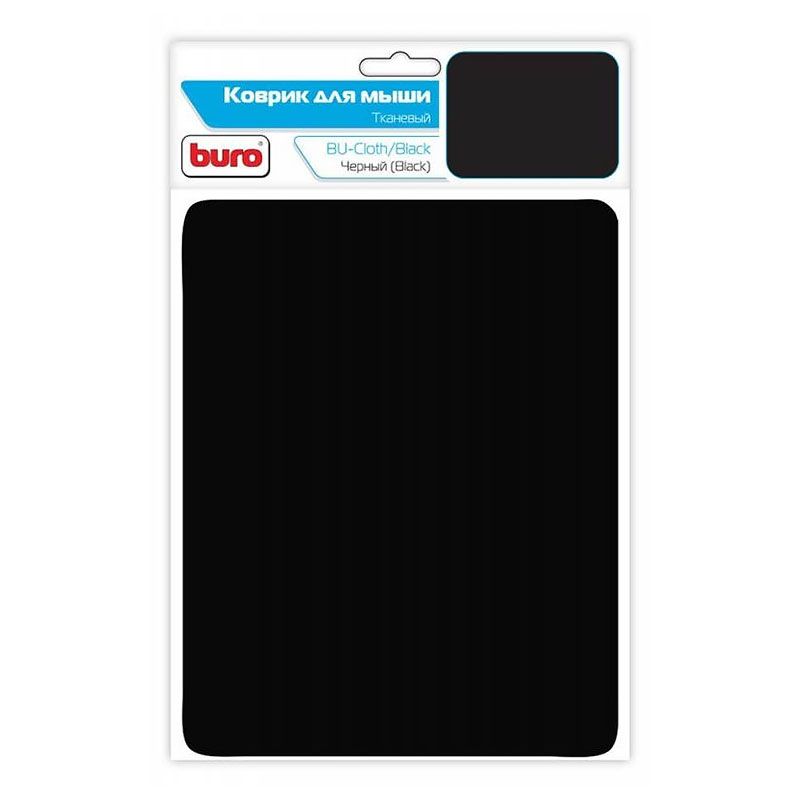 Коврик для мыши Buro BU-CLOTH/black черный— фото №1