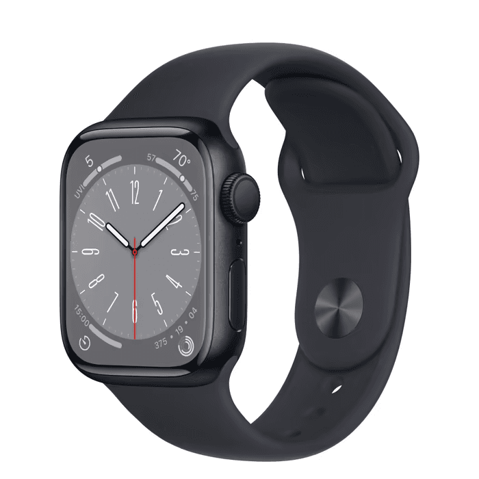 Apple Watch Series 8 GPS 41mm (корпус - темная ночь, спортивный ремешок цвета тёмная ночь, IP6X)— фото №0